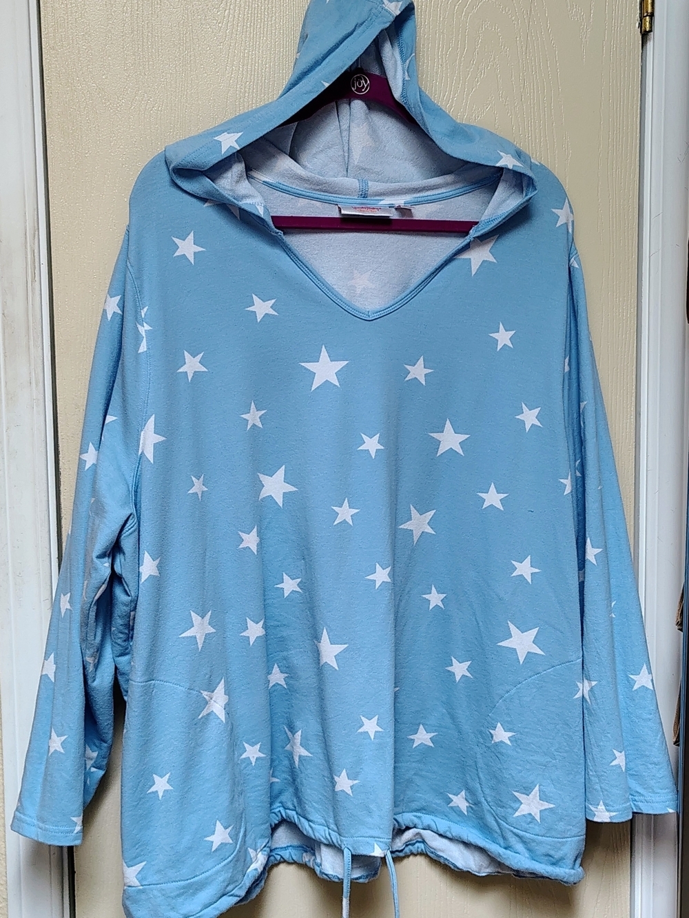 New Quacker Factory Light Blue Star Hoodie